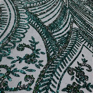 Tule Diamante Quebrado LYP768 - Verde Esmeralda