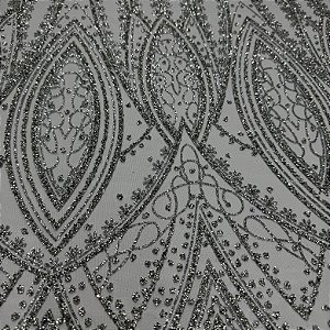 Tule Diamante Quebrado F932 - Prata