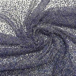 Tule Diamante Quebrado 22609 - Lilás/Prata