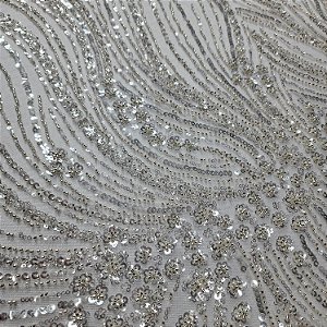 Tule Bordado 15611 Pêssego