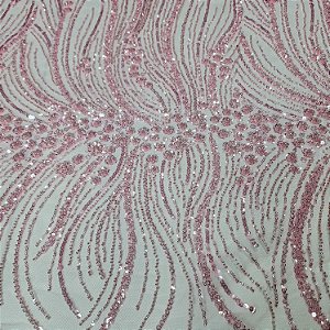 Tule Bordado 15611 Rosa BB