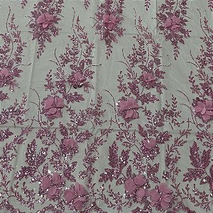 Tule Florata Rosa bb