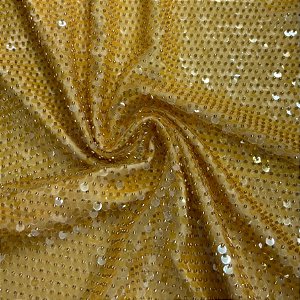 Paetê Bordado Sereia Amarelo