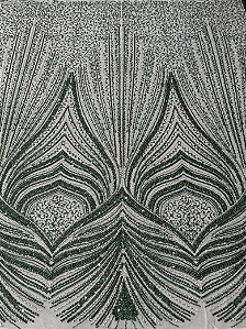 Renda Pedraria 942-2 Verde-Prata