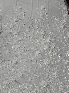 Renda Pedraria 3D PD1011 Branco