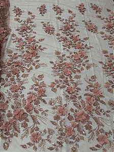 Renda Pedraria 3D PD1012 Rose