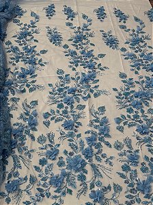 Renda Pedraria 3D PD1012 Azul Serenity