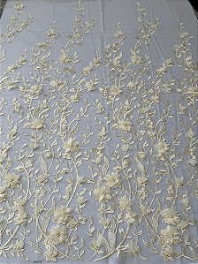 Renda 3D S6125 Amarelo Manteiga