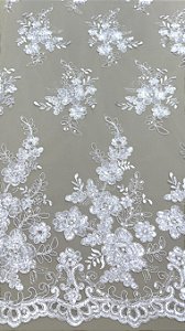 Renda c/ paetê 8984 Branco