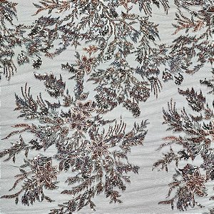 Renda Pedraria HS2059 Dourado/Cinza