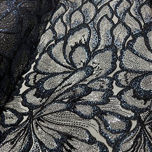 Renda Pedraria 70561 Azul Marinho/Preto