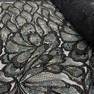 Renda Pedraria 70561 Verde/Preto