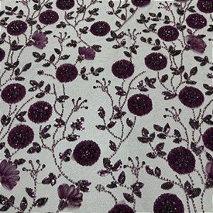 Tule bordado Mach695 Uva