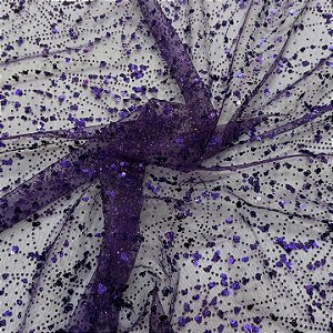 Tule c/ paetê P225 roxo