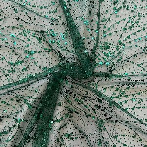 Tule c/ paetê P225 Verde Esmeralda