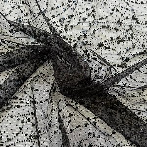 Tule c/ paetê P225 Preto