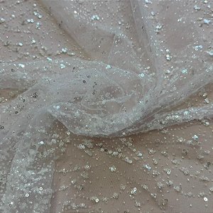 Tule c/ paetê P225 Branco