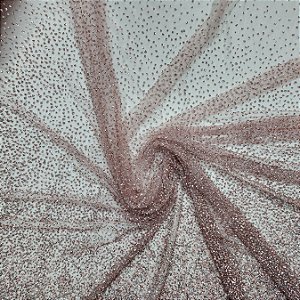 Tule Diamante Quebrado 22609 - Rose /Prata