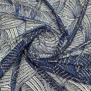 Tule Diamante Quebrado Des.LYX158 Azul Marinho