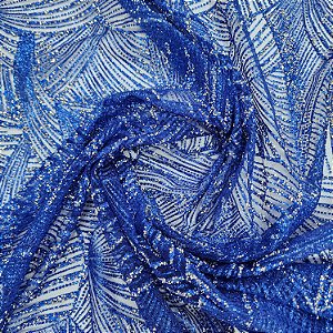 Tule Diamante Quebrado Des.LYX158 Azul Royal