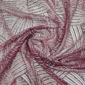 Tule Diamante Quebrado Des.LYX158 Rose Escuro