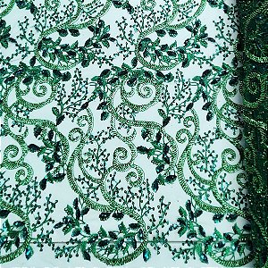 Renda c/ Pedrarias GW-2582 Verde Esmeralda