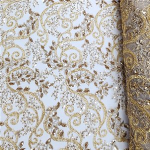 Renda c/ Pedrarias GW-2582 Dourado