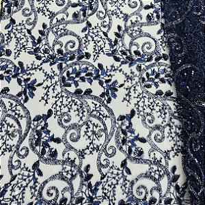 Renda c/ Pedrarias GW-2582 Azul Marinho