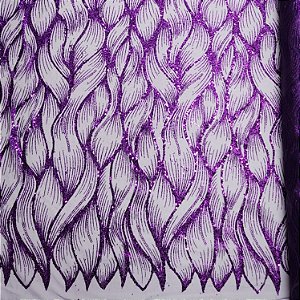 Tule Boreal c/ paetê P228 Roxo