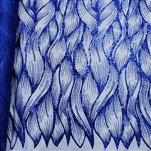 Tule Boreal c/ paetê P228 Azul Royal