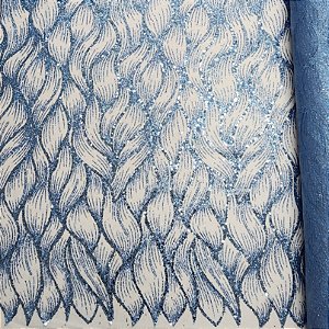 Tule Boreal c/ paetê P228 Azul Serenity