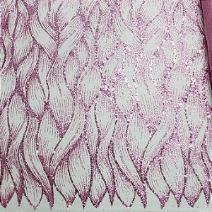 Tule Boreal c/ paetê P228 Rosa BB