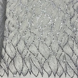 Tule Boreal c/ paetê P228 Prata