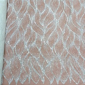 Tule Boreal c/ paetê P228 Branco