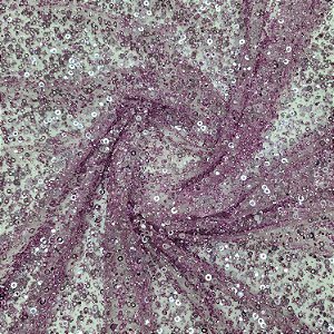 Tule Diamante Quebrado c/ Paetê 7915 Rosa BB