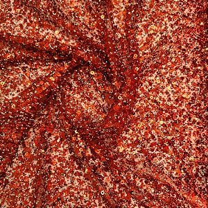 Tule Diamante Quebrado c/ Paetê 7915 Vermelho