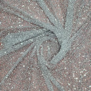 Tule Diamante Quebrado c/ Paetê 7915 Branco