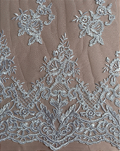 Renda c/ paetês 8905 Branca