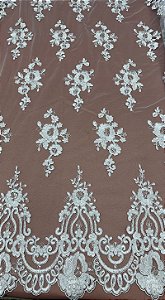 Renda c/ paetê 7114 Branco