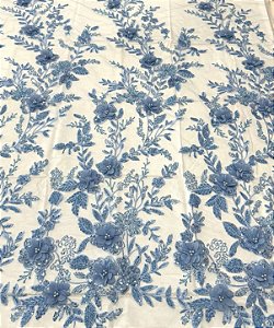 Renda Pedraria 3D 1007 Azul Serenity