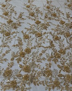 Renda Pedraria 3D 1007 Dourado