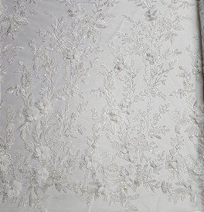 Renda Pedraria 3D 1007 Off White