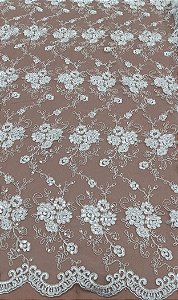 Renda c/ paetê 1041 Branco
