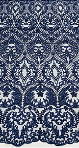 Renda Bordada 10227-05 Azul Marinho