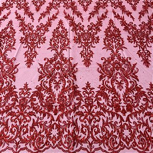 Tule c/ paetê P229 Vermelho