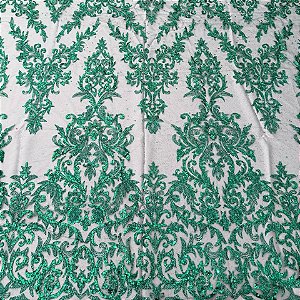 Tule c/ paetê P229 Verde Esmeralda