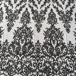 Tule c/ paetê P229 Preto