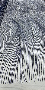 Tule Diamante Quebrado Des. LYD 090 Azul Marinho