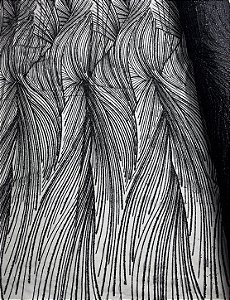 Tule Diamante Quebrado Des. LYD 090 Preto