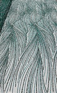 Tule Diamante Quebrado Des. LYD 090 Verde Esmeralda